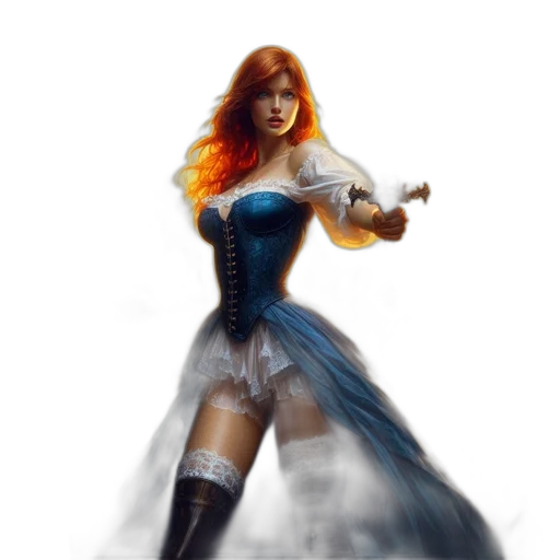 dress, fantasy art, concept art, comic book art transparent PNG cut-out
