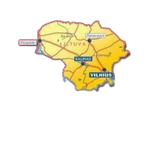 map, lithuania, major, cities transparent PNG cut-out