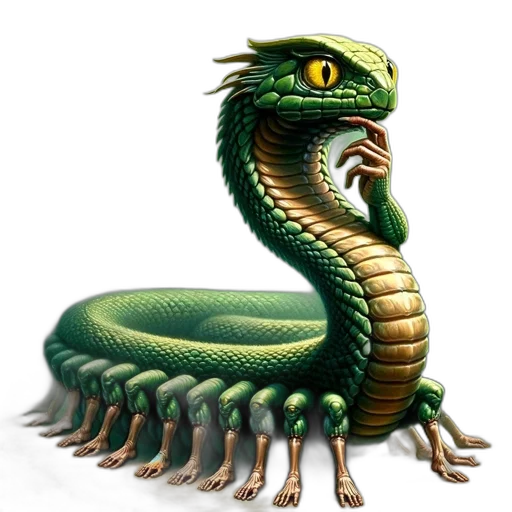 dragon, creature, animal, staff transparent PNG cut-out