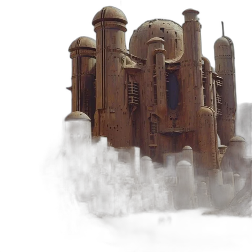 building, concept art, fantasy art, 3d render transparent PNG cut-out