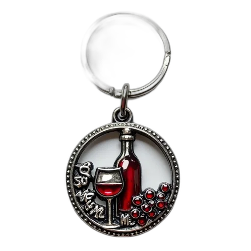 jewelry, silver, keychain, circular transparent PNG cut-out