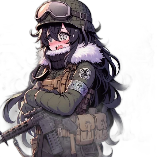 weapon, jacket, hat, face transparent PNG cut-out