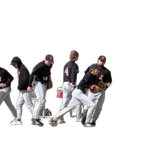 group, baseball, players, black transparent PNG cut-out