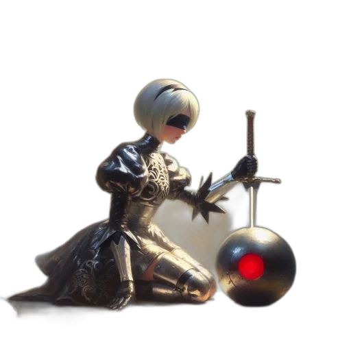 robot, weapon, sword, staff transparent PNG cut-out