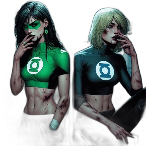 comic book art, concept art, fantasy art, cyberpunk transparent PNG cut-out