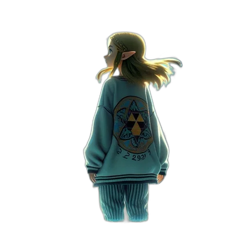 jacket, dress, staff, hair transparent PNG cut-out