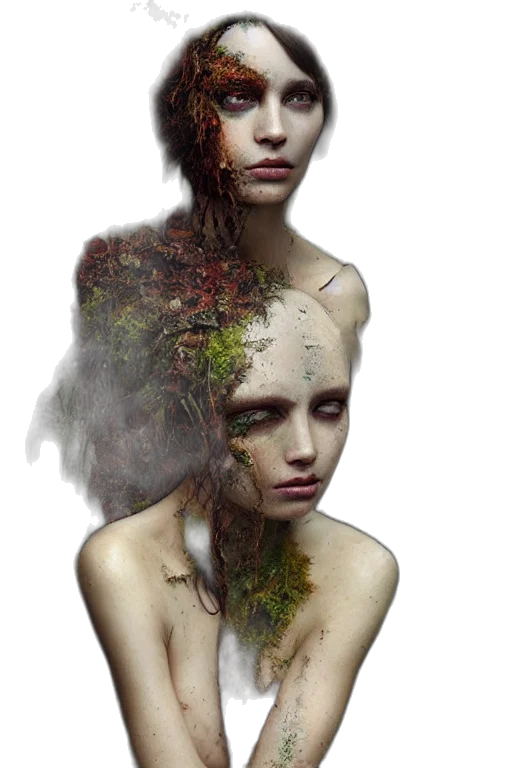 face, mask, creature, fantasy art transparent PNG cut-out
