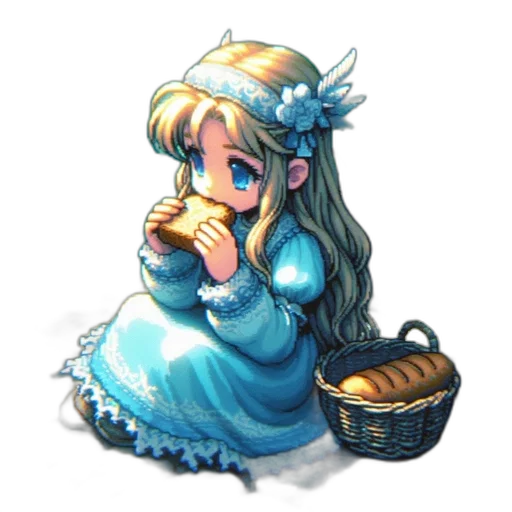 food, dress, crown, staff transparent PNG cut-out
