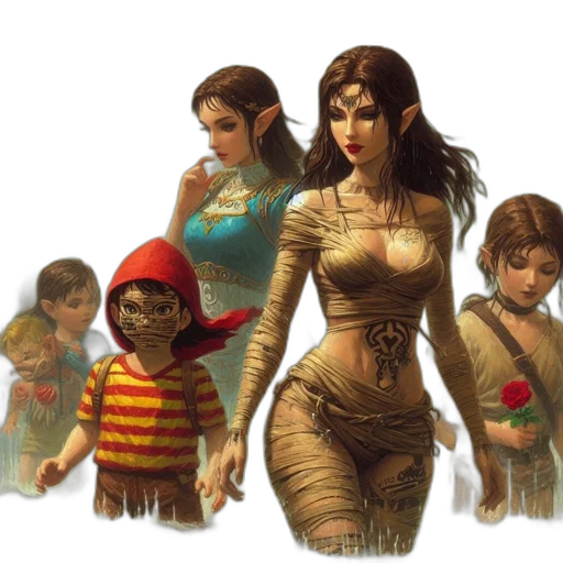 concept art, fantasy art, comic book art, pixel art transparent PNG cut-out