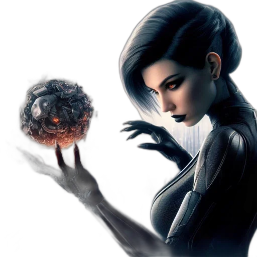 hair, concept art, fantasy art, comic book art transparent PNG cut-out