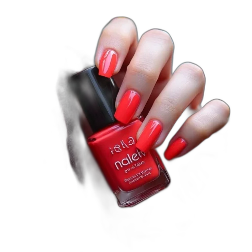 photorealistic, red, neon, manicure transparent PNG cut-out