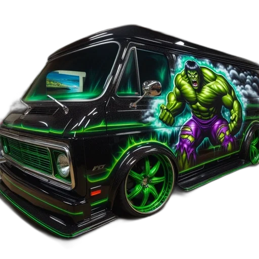 car, concept art, fantasy art, comic book art transparent PNG cut-out