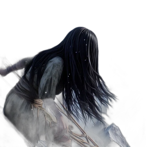 sword, hair, weapon, staff transparent PNG cut-out