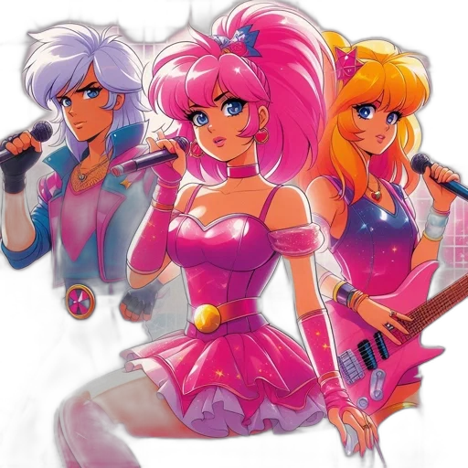 staff, concept art, anime, vaporwave transparent PNG cut-out