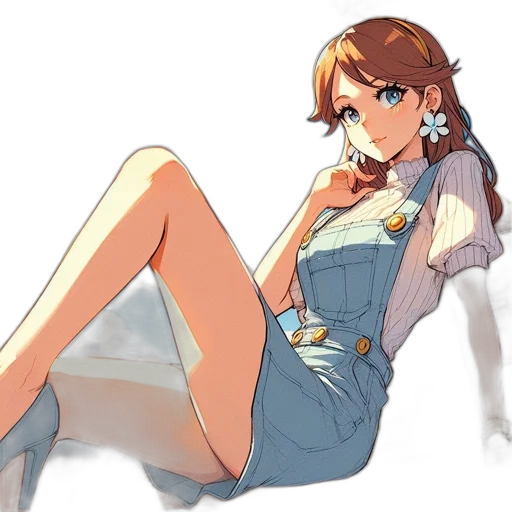 dress, crown, staff, anime transparent PNG cut-out