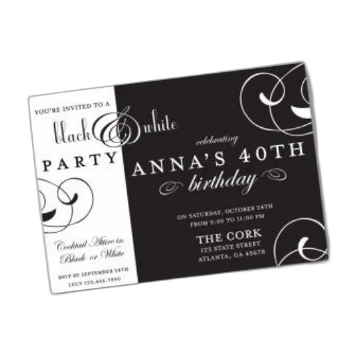 black, white, birthday, party transparent PNG cut-out