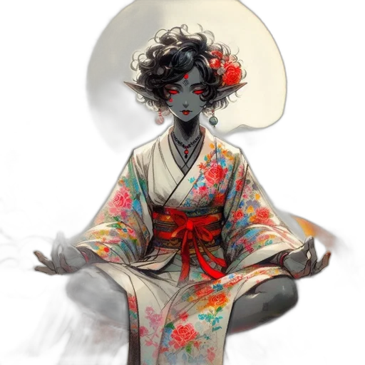 dress, staff, mask, flower transparent PNG cut-out