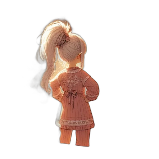 dress, jacket, hair, staff transparent PNG cut-out