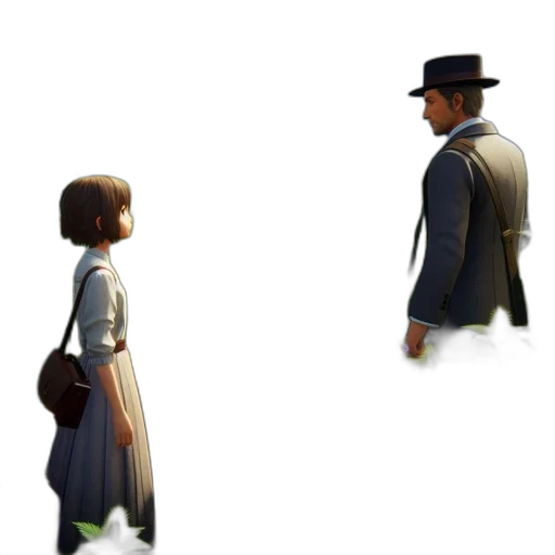 staff, hat, jacket, face transparent PNG cut-out