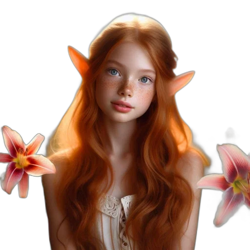 flower, face, crown, creature transparent PNG cut-out