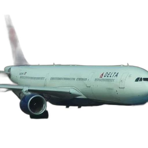 3d render, photorealistic, delta, airplane transparent PNG cut-out