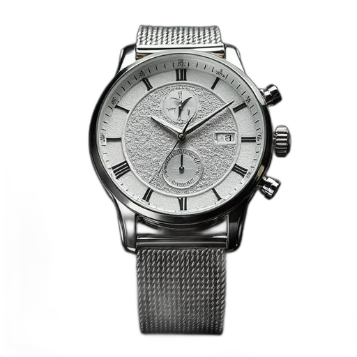 silver, watch, mesh, strap transparent PNG cut-out