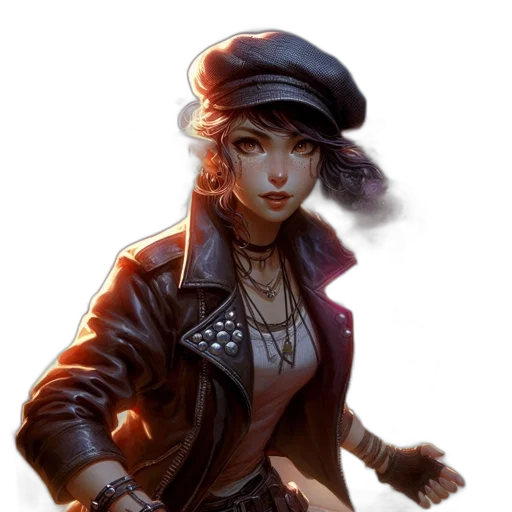 jacket, hat, staff, concept art transparent PNG cut-out
