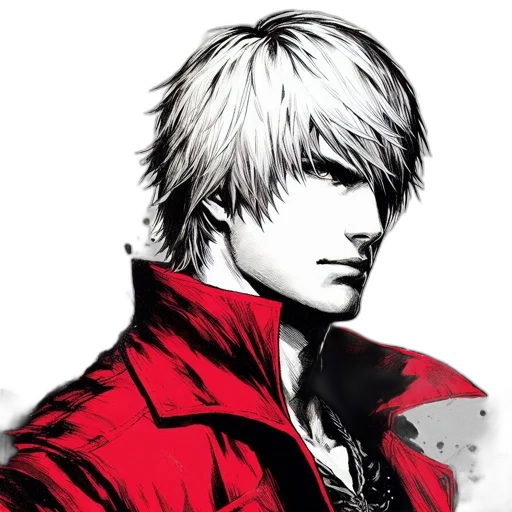 jacket, face, comic book art, concept art transparent PNG cut-out
