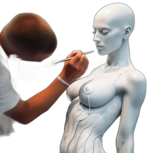robot, concept art, photorealistic, 3d render transparent PNG cut-out