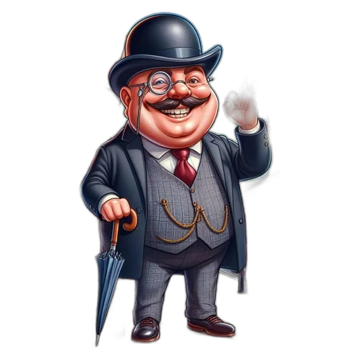 staff, hat, umbrella, cartoon transparent PNG cut-out