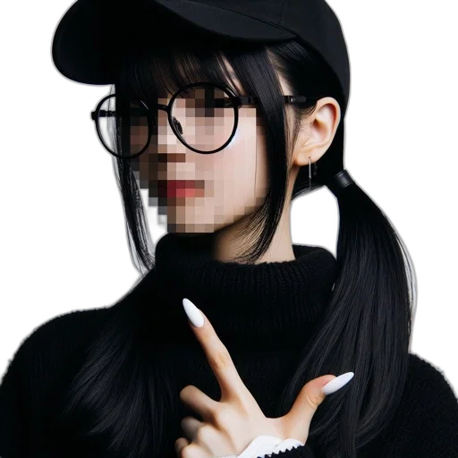 face, hat, staff, jacket transparent PNG cut-out