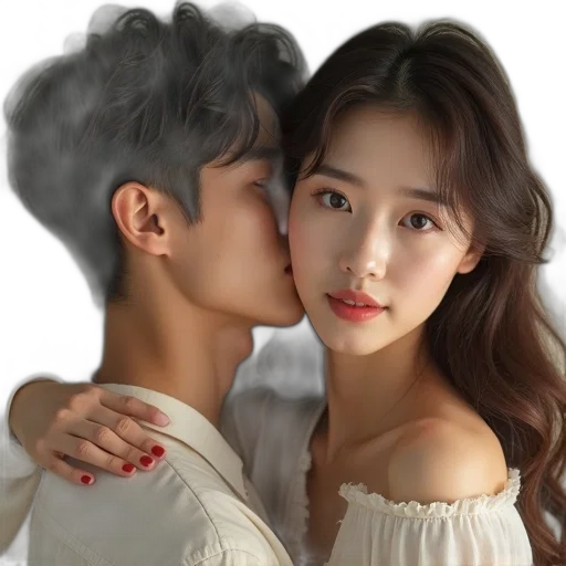 photorealistic, oil painting, fire, korean transparent PNG cut-out
