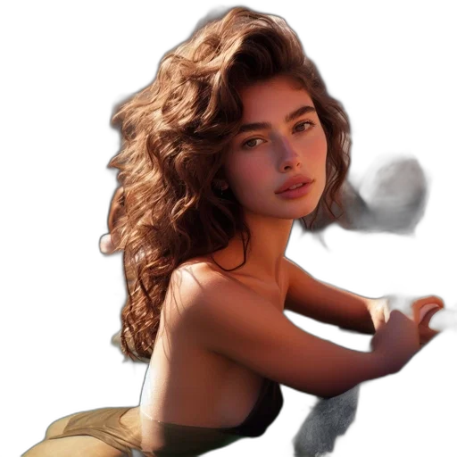 hair, jewelry, face, dress transparent PNG cut-out