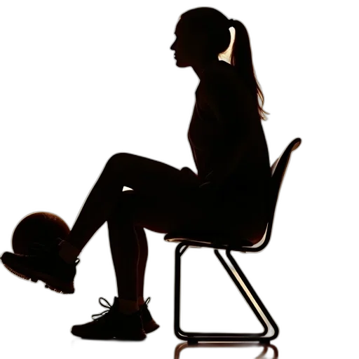 female, basketball, player, sitting transparent PNG cut-out