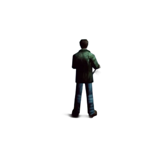 jacket, robot, staff, weapon transparent PNG cut-out