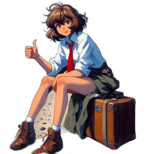 jacket, staff, robot, weapon transparent PNG cut-out