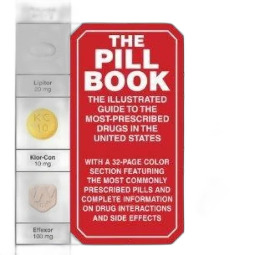 cover, pill, book, features transparent PNG cut-out