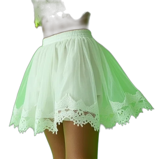 dress, 3d render, green, neon transparent PNG cut-out