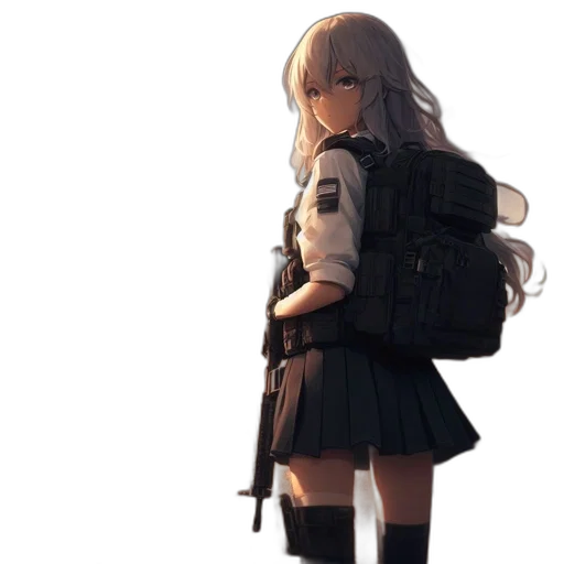 jacket, dress, staff, weapon transparent PNG cut-out