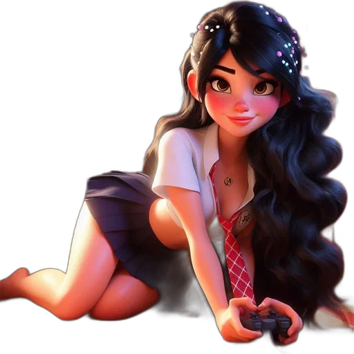 dress, face, hair, staff transparent PNG cut-out
