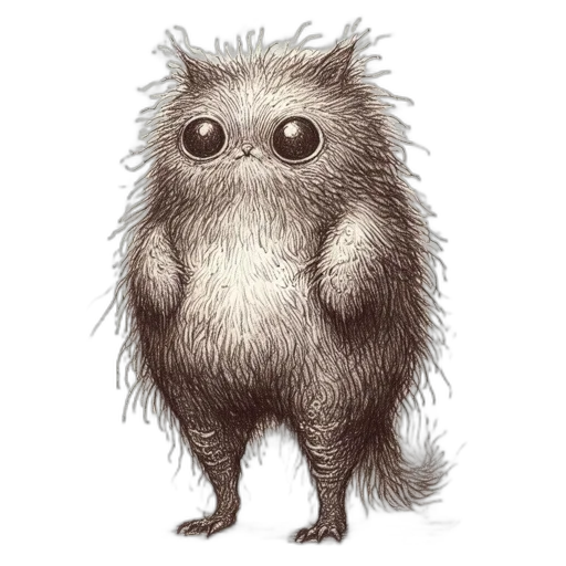 creature, animal, hair, staff transparent PNG cut-out
