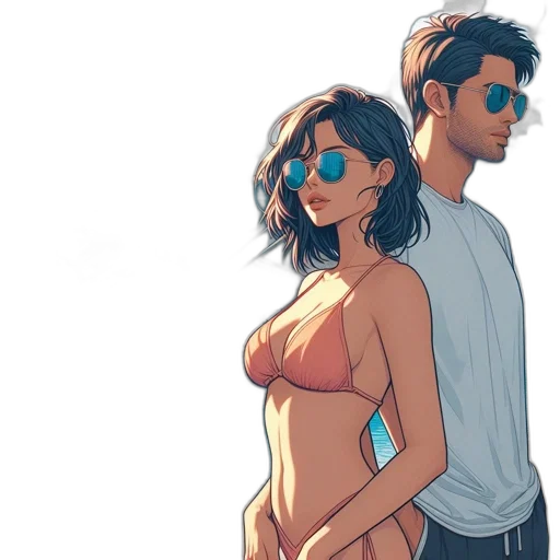 comic book art, concept art, watercolor, cartoon transparent PNG cut-out