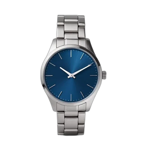 jewelry, blue, silver, wristwatch transparent PNG cut-out