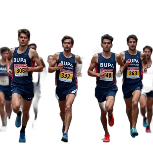 group, male, runners, participating transparent PNG cut-out