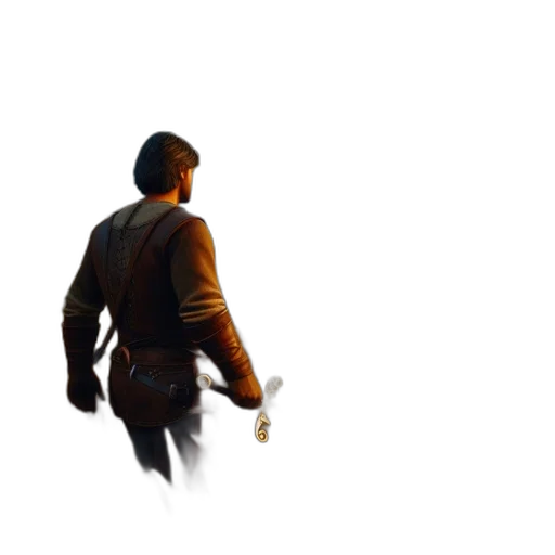 jacket, weapon, staff, creature transparent PNG cut-out