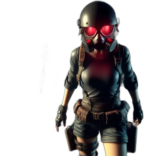 robot, mask, concept art, 3d render transparent PNG cut-out
