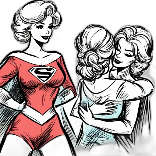 comic book art, concept art, cartoon, pencil sketch transparent PNG cut-out