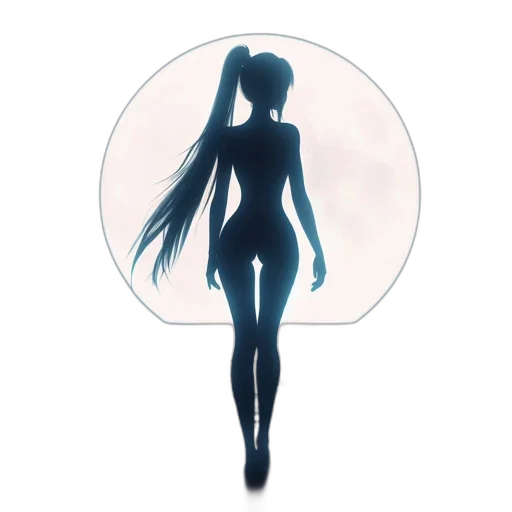 dress, hair, staff, creature transparent PNG cut-out