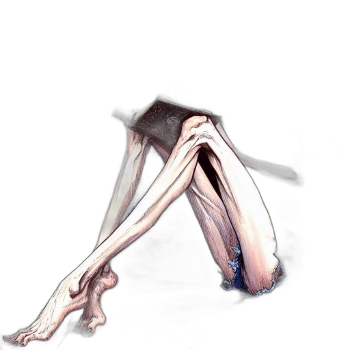 creature, hair, shoes, staff transparent PNG cut-out