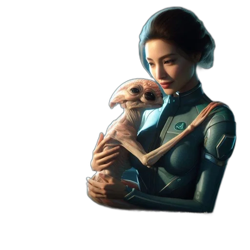 robot, creature, concept art, cyberpunk transparent PNG cut-out